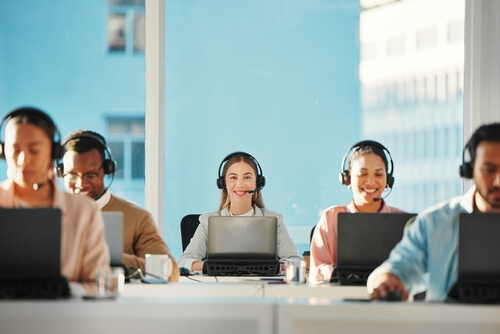 A customer service team handling enquiries
